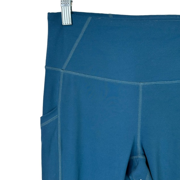 Prana Leggings Women Cropped High Rise Stretch Pockets Blue Medium - Picture 4 of 11